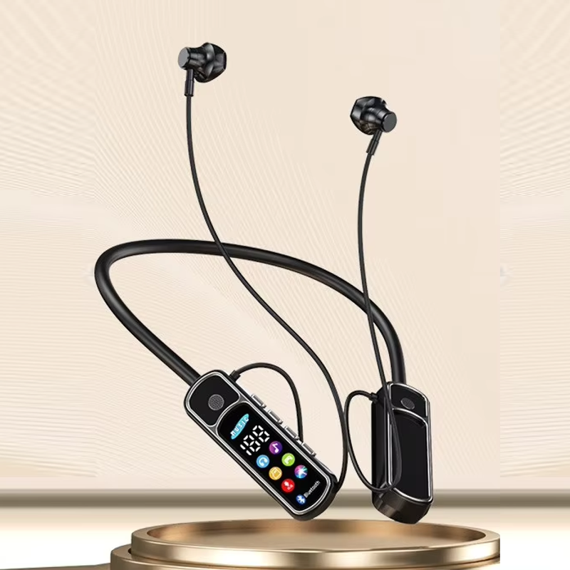 Bluetooth 5.4 Wireless Neckband Earphones with Voice Changer, ENC Noise Cancellation, LED Display, HiFi Deep Bass & 10 Hours Playtime