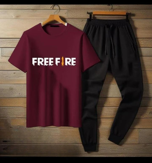 Premium Micro Menβs Tracksuit FreeFire Print β Comfortable Sportswear | Gym & Workout Suit - Black Extra Large