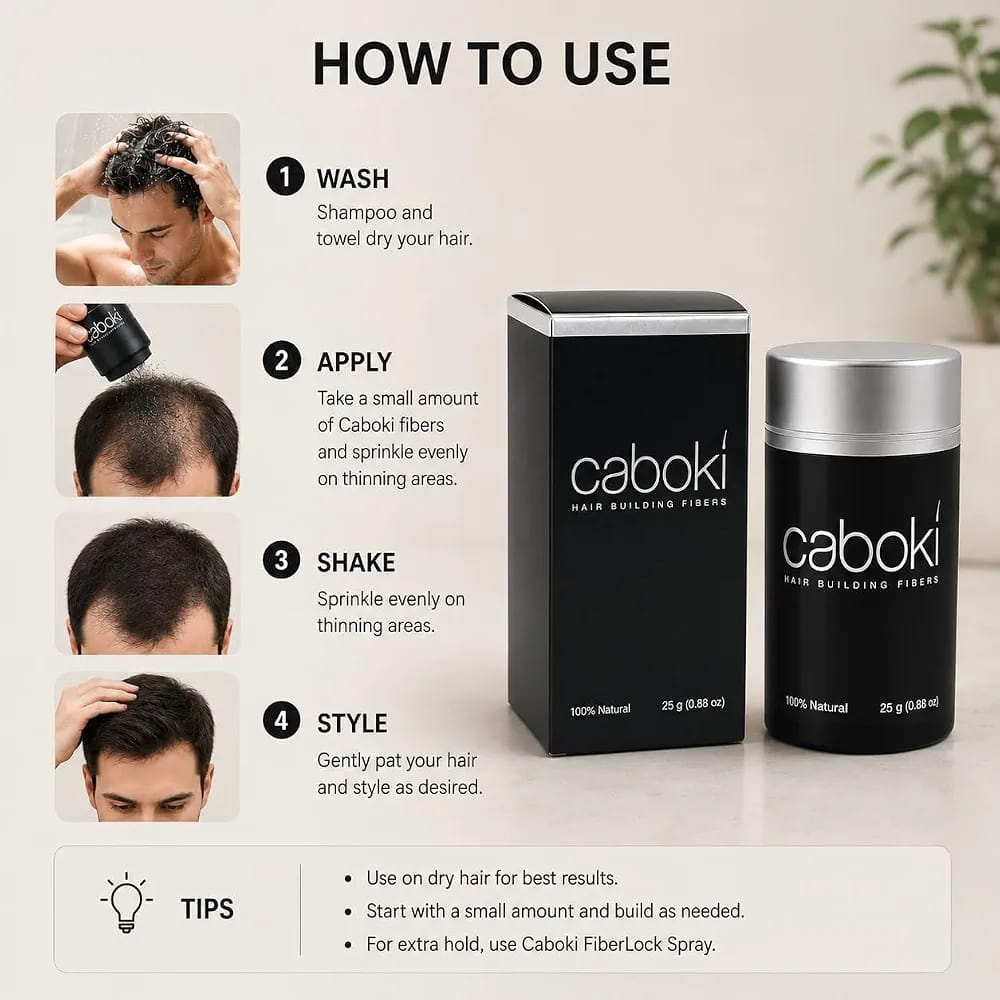 Caboki Hair Building Fibers, Adds Volume & Thickness, For Unisex - Cosmetic Product Designed For Hair Care - 25g