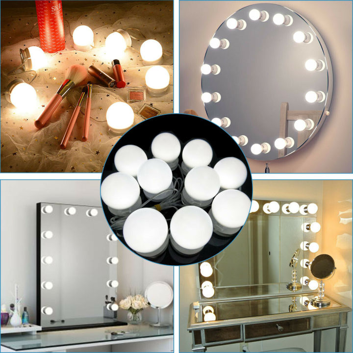 10 Bulbs Mirror Vanity Light | 3 Modes Makeup Dressing Table & Bathroom Mirror Vanity Lights