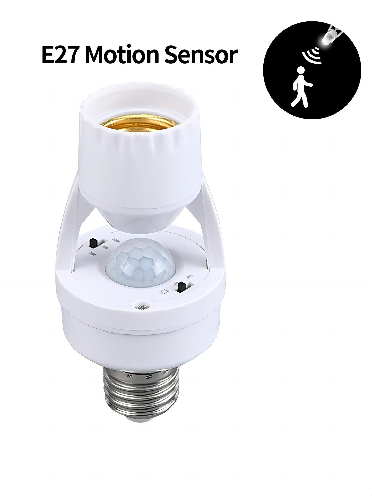 E27 Infrared PIR Motion Sensor Light Bulb Socket Adapter