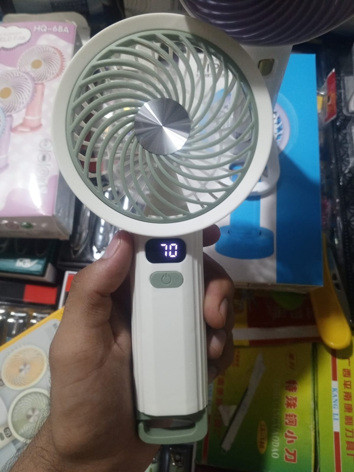 Portable Handheld Turbo Fan with LED Display ā 3-Speed Rechargeable Cooling Fan for Home & Travel