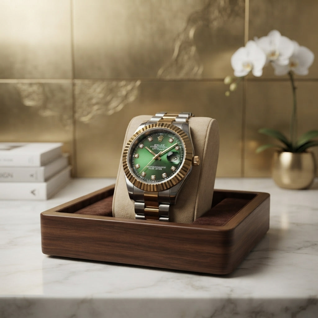Rolex Oyster Perpetual Datejust - Luxury Watch Designed For Time Display And Daily Timekeeping Routine - Green Dial