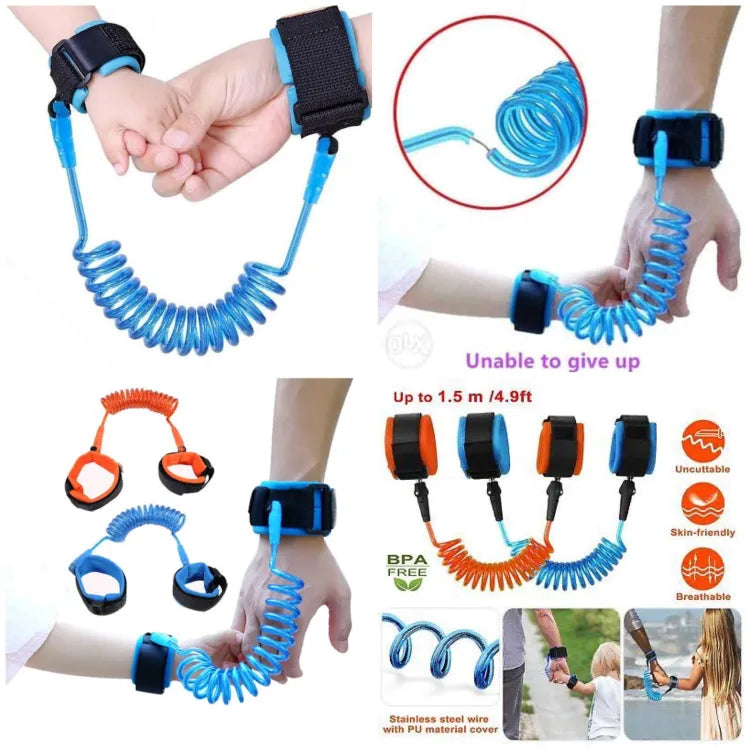 1 PCs Anti Lost child lock | Anti-Lost Wrist Link - Baby Child Anti Lost Wrist Link Safety Harness Strap Hand belt band for toddlers wristband for kids loss best for umrah and hajj, travelling purpose,safe secure (Random Color)