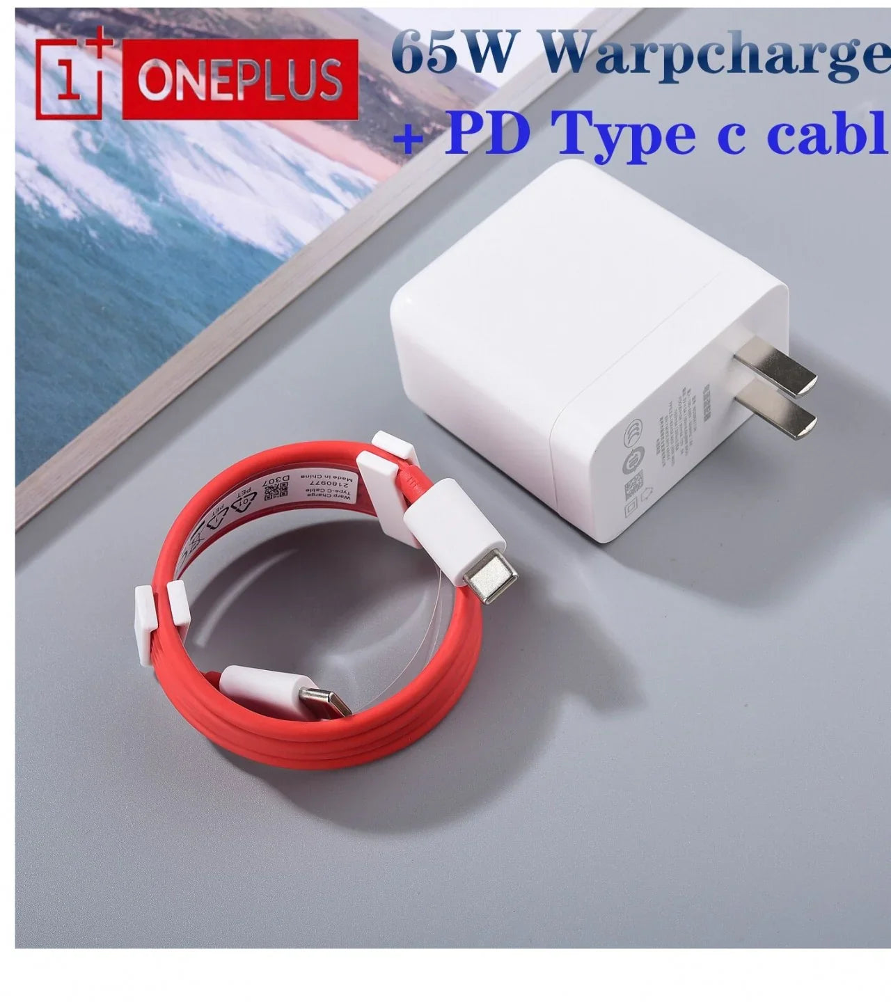 OnePlus Charger 65W 0Super Vooc Adapter + Cable PD Warp Charger for all One Plus Model type c