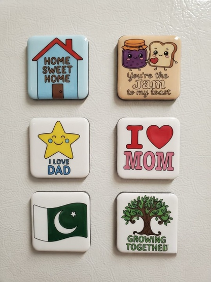 DIY Fridge Magnet Paint Kit – 6 Magnets & 6 Paint Sheets Creative Art Set
