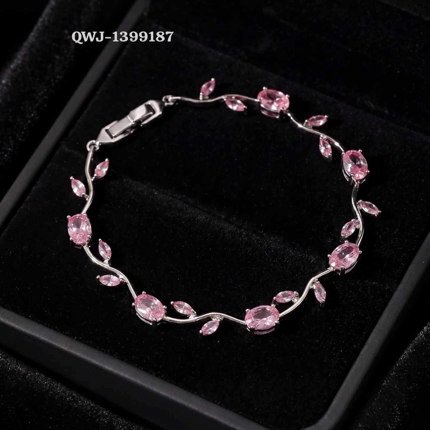 Tulip Bracelet – Premium Quality Stainless Steel Elegant Bracelet for Women | Silver Base Without Box Color Blue