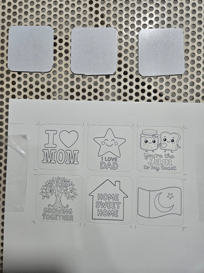 DIY Fridge Magnet Paint Kit – 6 Magnets & 6 Paint Sheets Creative Art Set
