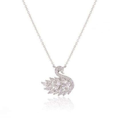 Swan Zircon Necklace - Jewelry Product Designed For Personal Style And Daily Fashion Routine - Golden Pink