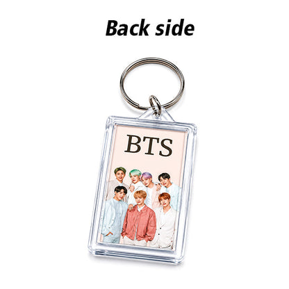BTS Dual Side Printed Acrylic Keychain 2 Inch | Glossy K-Pop Key Ring | Premium Gift for BTS Fans & K-Pop Lovers