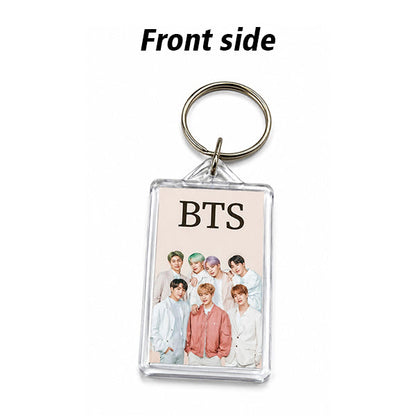 BTS Dual Side Printed Acrylic Keychain 2 Inch | Glossy K-Pop Key Ring | Premium Gift for BTS Fans & K-Pop Lovers