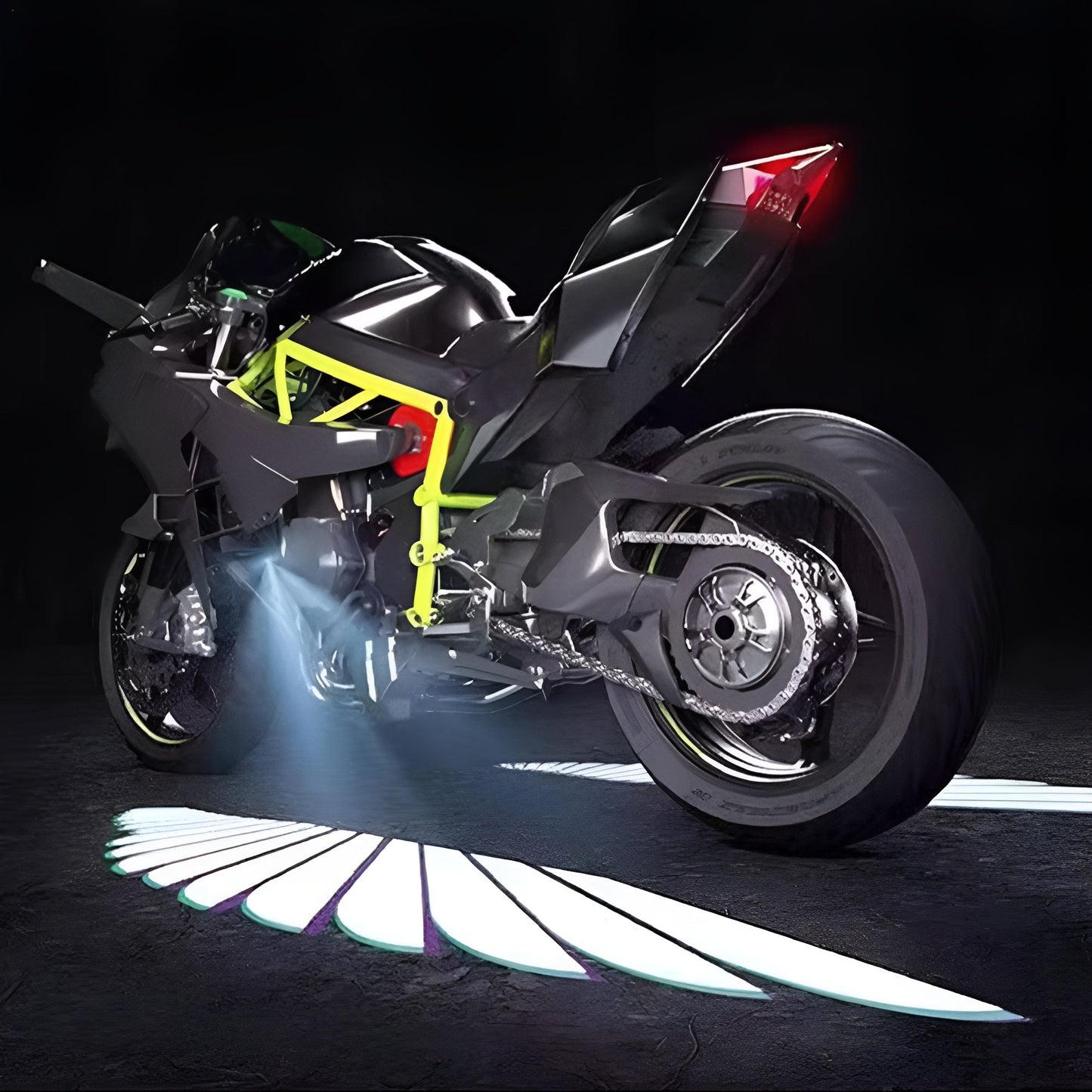 Angel Wings LED Bike Light for Motorcycles & Bikes BLUE Wings Light
