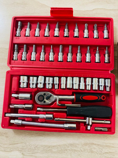 46 Pcs Toolkit for Bike Repairing, Maintenance, Home Repairs & DIY Use