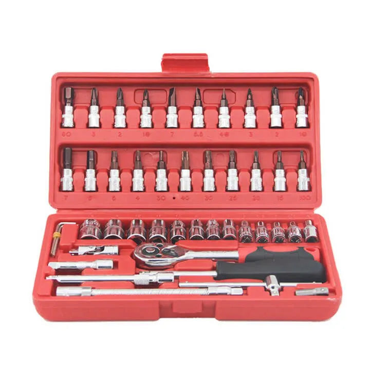 46 Pcs Toolkit for Bike Repairing, Maintenance, Home Repairs & DIY Use