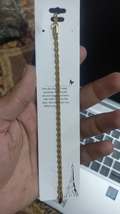 Golden Rope Bracelet / Anklet – Unisex Stylish Chain