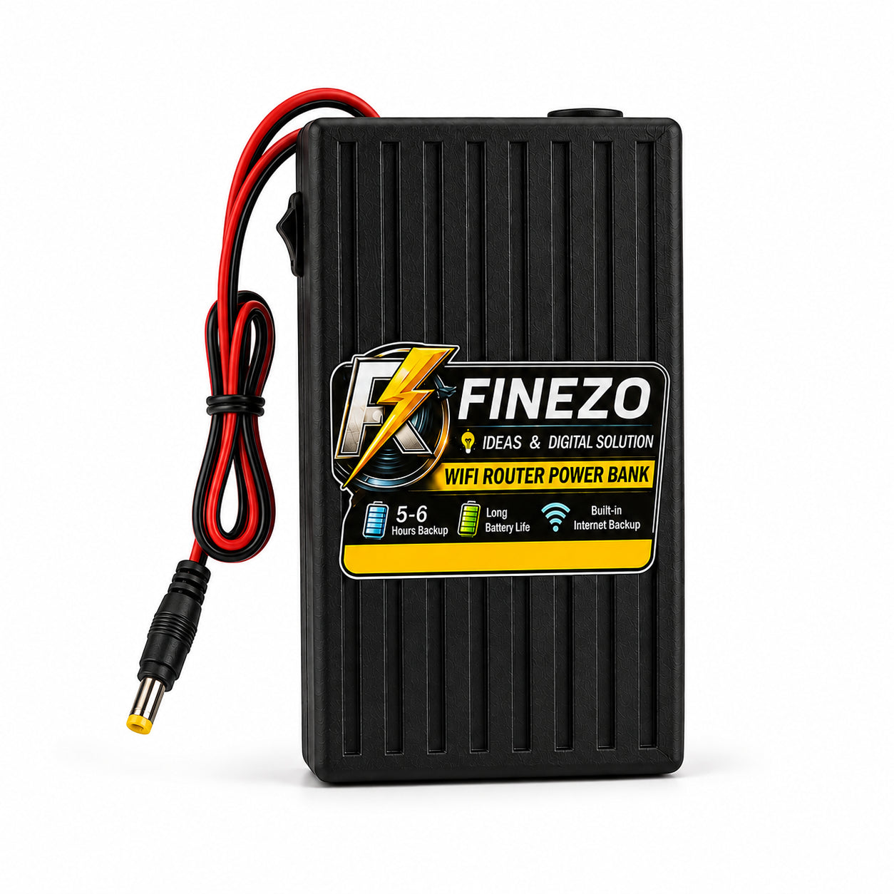 Finezo WiFi Router Power Bank 12000mAh – Mini UPS with 5-6 Hours Backup - 12V