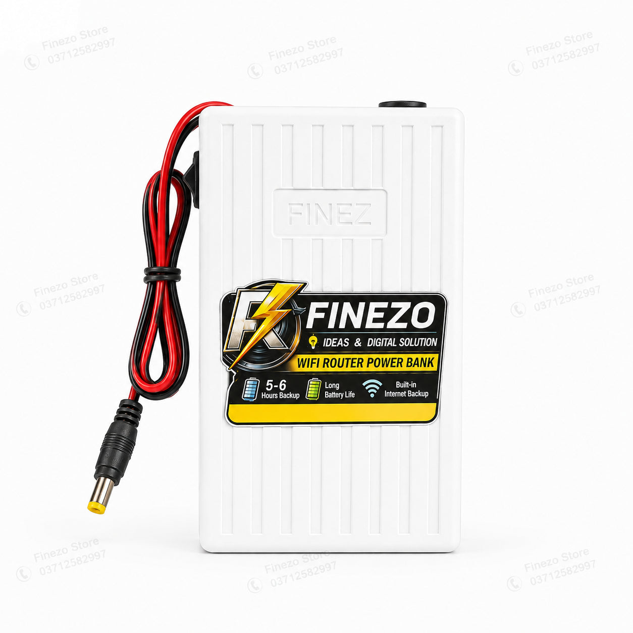 Finezo WiFi Router Power Bank 12000mAh – Mini UPS with 5-6 Hours Backup - 12V