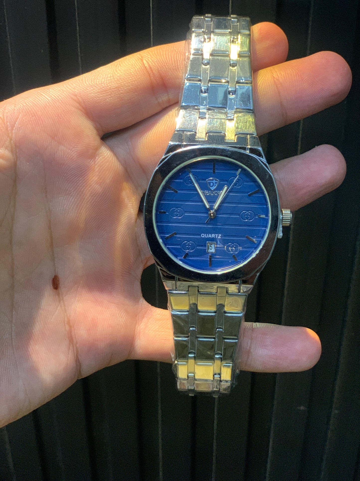 Men's Stainless Steel Quartz Wrist Watch - Blue