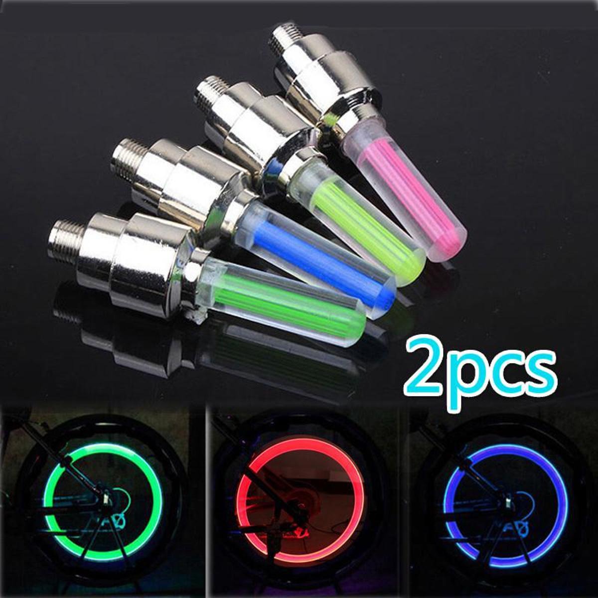 Pack of 2 - Motorbike And Car And Cycle Tire Wheel Motion Sensor LED Lights - Automotive Accessory (Random Color)