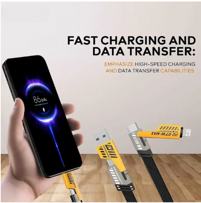 4 In 1 Fast Charging Cable 1.5 Metre USB To Type C PD Charger Compatible With iPhone Android Type C Laptop Durable Reliable Practical Choice