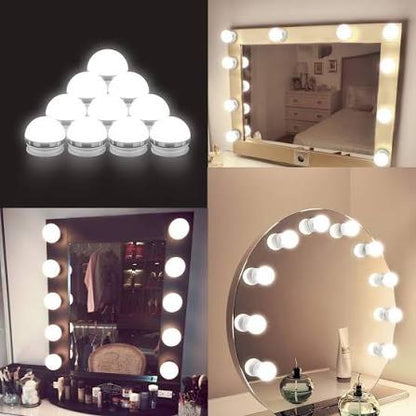 10 Bulbs Mirror Vanity Light | 3 Modes Makeup Dressing Table & Bathroom Mirror Vanity Lights