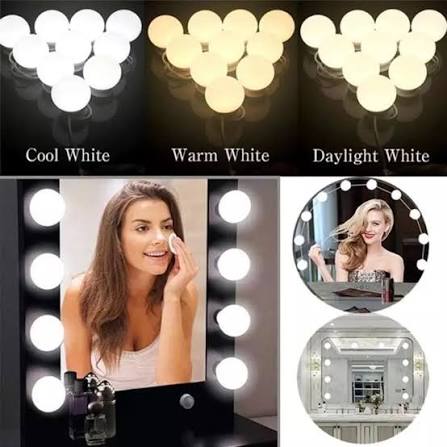 10 Bulbs Mirror Vanity Light | 3 Modes Makeup Dressing Table & Bathroom Mirror Vanity Lights