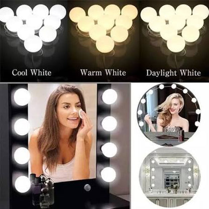 10 Bulbs Mirror Vanity Light | 3 Modes Makeup Dressing Table & Bathroom Mirror Vanity Lights