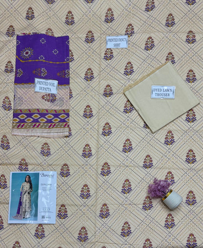 Bareeze Digital Classic 3-Piece Lawn Unstitched Suit (PR-7601)