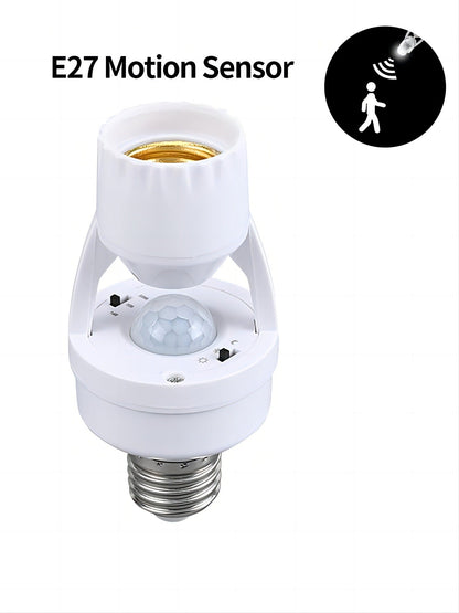 E27 Infrared PIR Motion Sensor Light Bulb Socket Adapter