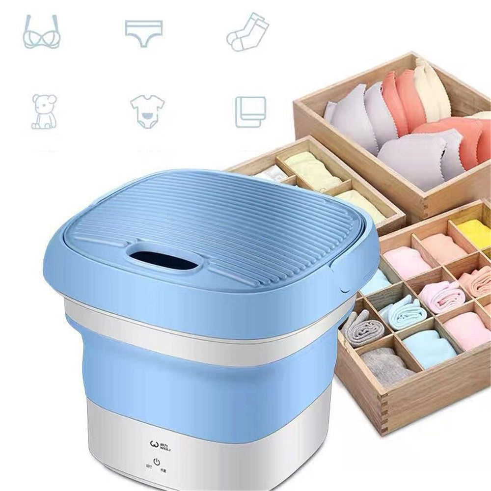 Portable Folding Semi Automatic Washing Machine Compact Lightweight Durable Reliable Practical Choice For Home Dorm And Travel Laundry | Random Color