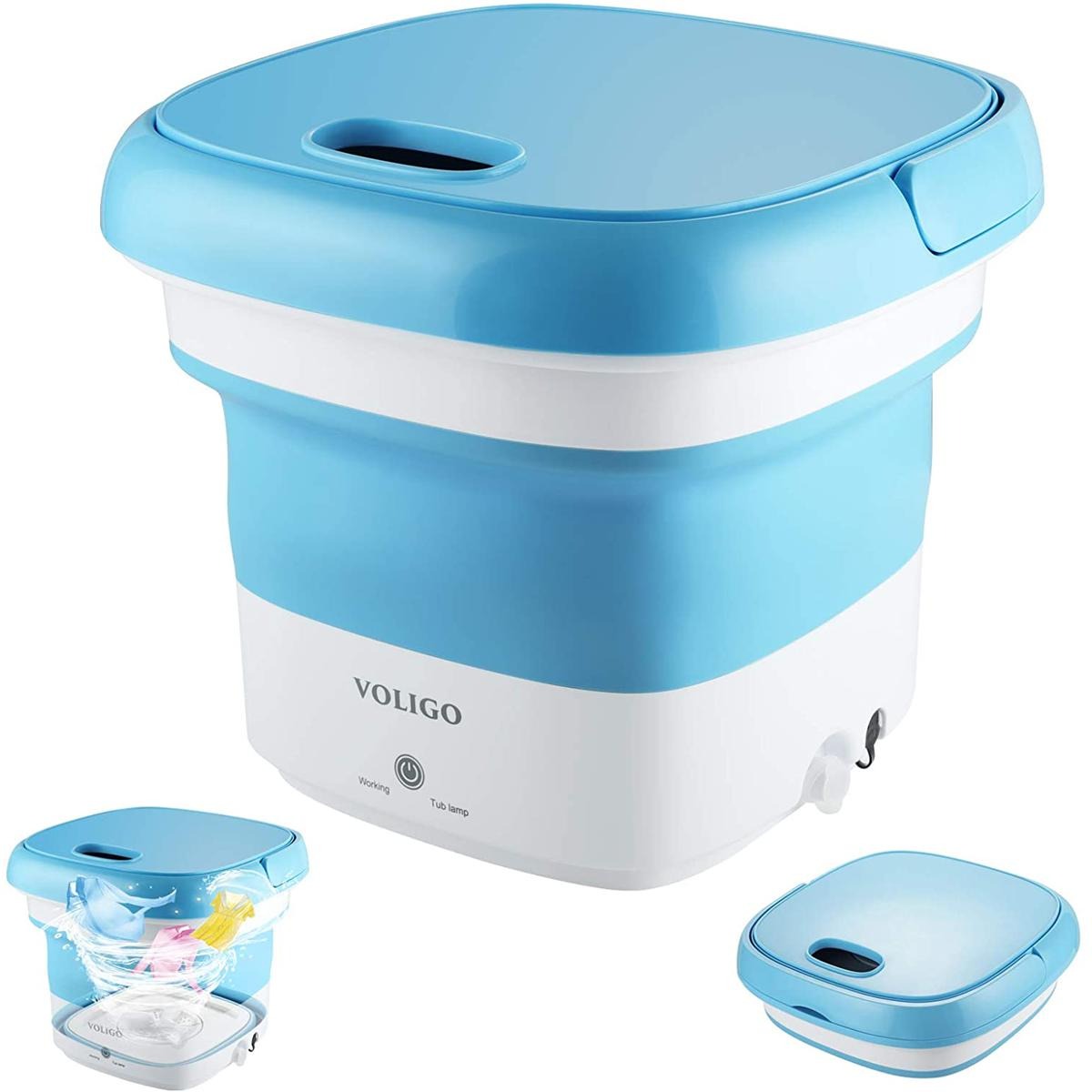 Portable Folding Semi Automatic Washing Machine Compact Lightweight Durable Reliable Practical Choice For Home Dorm And Travel Laundry | Random Color