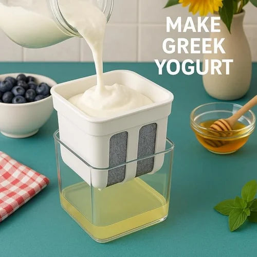 Multi-Purpose 1100ML Greek Yogurt Maker Hung Curd Strainer Box with Mesh Filter | Yogurt Maker