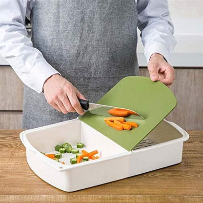 Cutting Boards Kitchen Dining 3-in-1 Kitchen Cutting Board Plastic Cutting Board Block and Drain Basket Storage Box Cutting Mat Kitchen Tool Durable and Non-Greasy Kitchen Tool