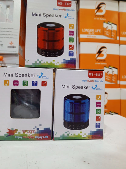 WS 887 Mini Portable Bluetooth Speaker Compact Wireless Durable Powerful Practical Choice For Music Travel Outdoor And Home Use