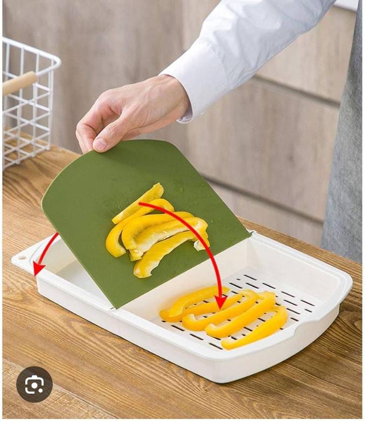 Cutting Boards Kitchen Dining 3-in-1 Kitchen Cutting Board Plastic Cutting Board Block and Drain Basket Storage Box Cutting Mat Kitchen Tool Durable and Non-Greasy Kitchen Tool