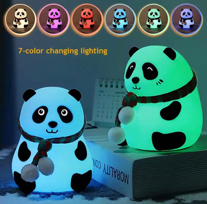 Cute Panda Night Light - Rechargeable Silicone 7-Color RGB Lamp light