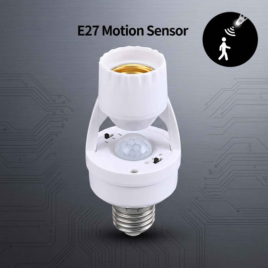 E27 Infrared PIR Motion Sensor Light Bulb Socket Adapter