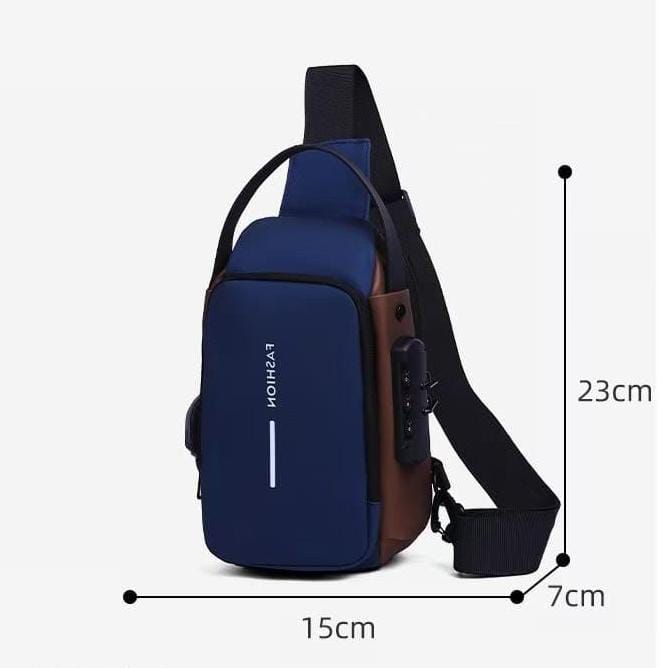 Anti-Theft Cross Body Bag With Password Lock Smooth Zippers And High-Capacity Storage For Secure Travel And Convenient Daily Use (Random Color)