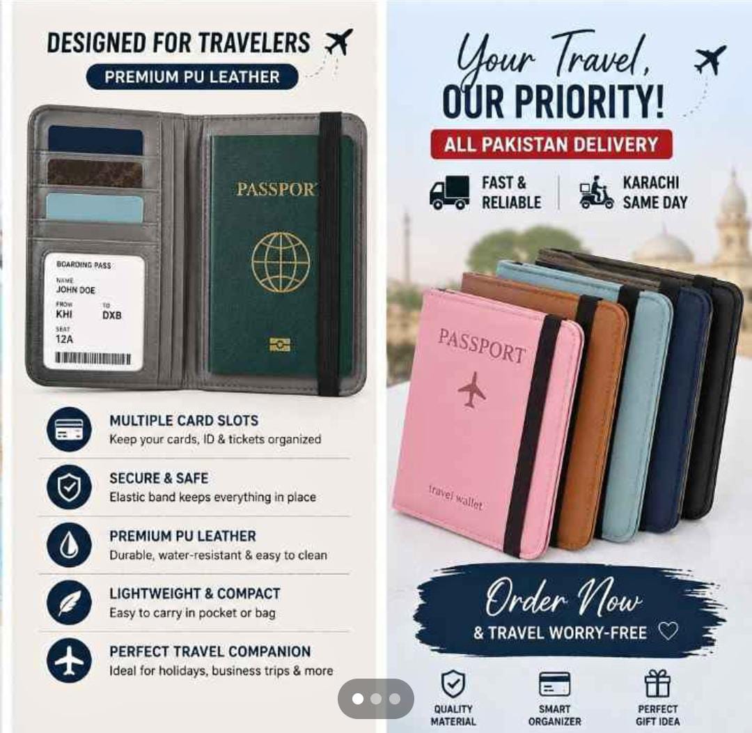 RFID Protected Passport Cover Holder & Travel Wallet Premium Leather Passport & Card Wallet for Men & Women (Ranom Color)