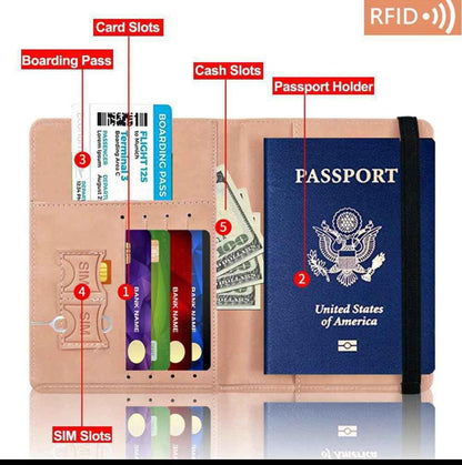 RFID Protected Passport Cover Holder & Travel Wallet Premium Leather Passport & Card Wallet for Men & Women (Ranom Color)