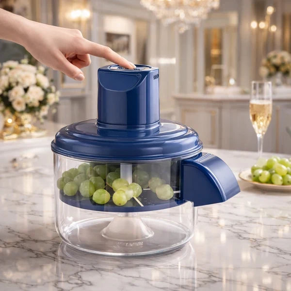 Multi-Functional Vegetable & Fruit Chopper – Manual Food Cutter with Transparent Bowl for Garlic, Fruits, Vegetables & More