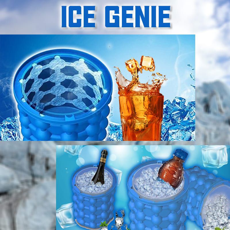 Ice Genie Silicone Ice Cube Maker Bucket with Airtight Lid