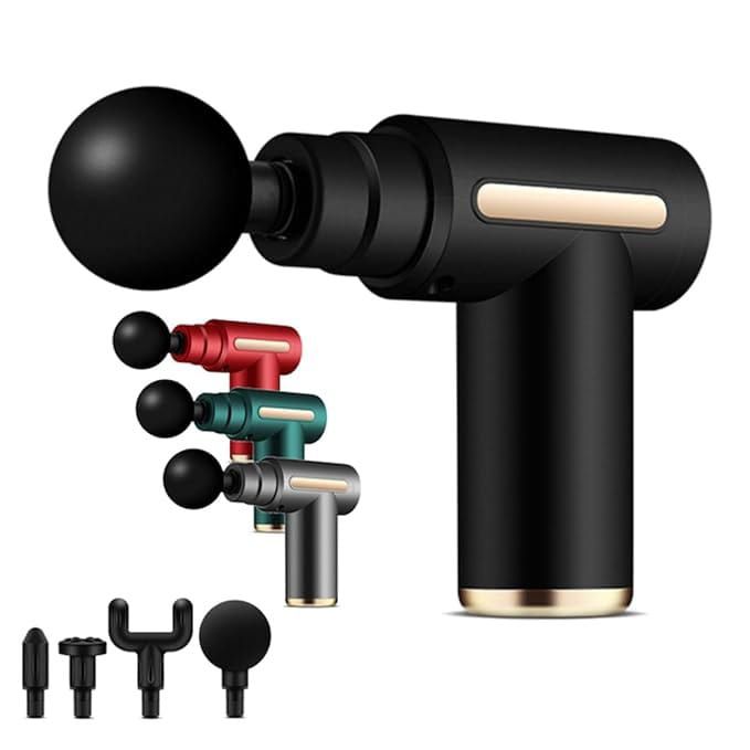 Professional Massager Gun With 4 Massage Heads Durable Portable Powerful Practical Choice For Muscle Relief Relaxation And Recovery | Random Color