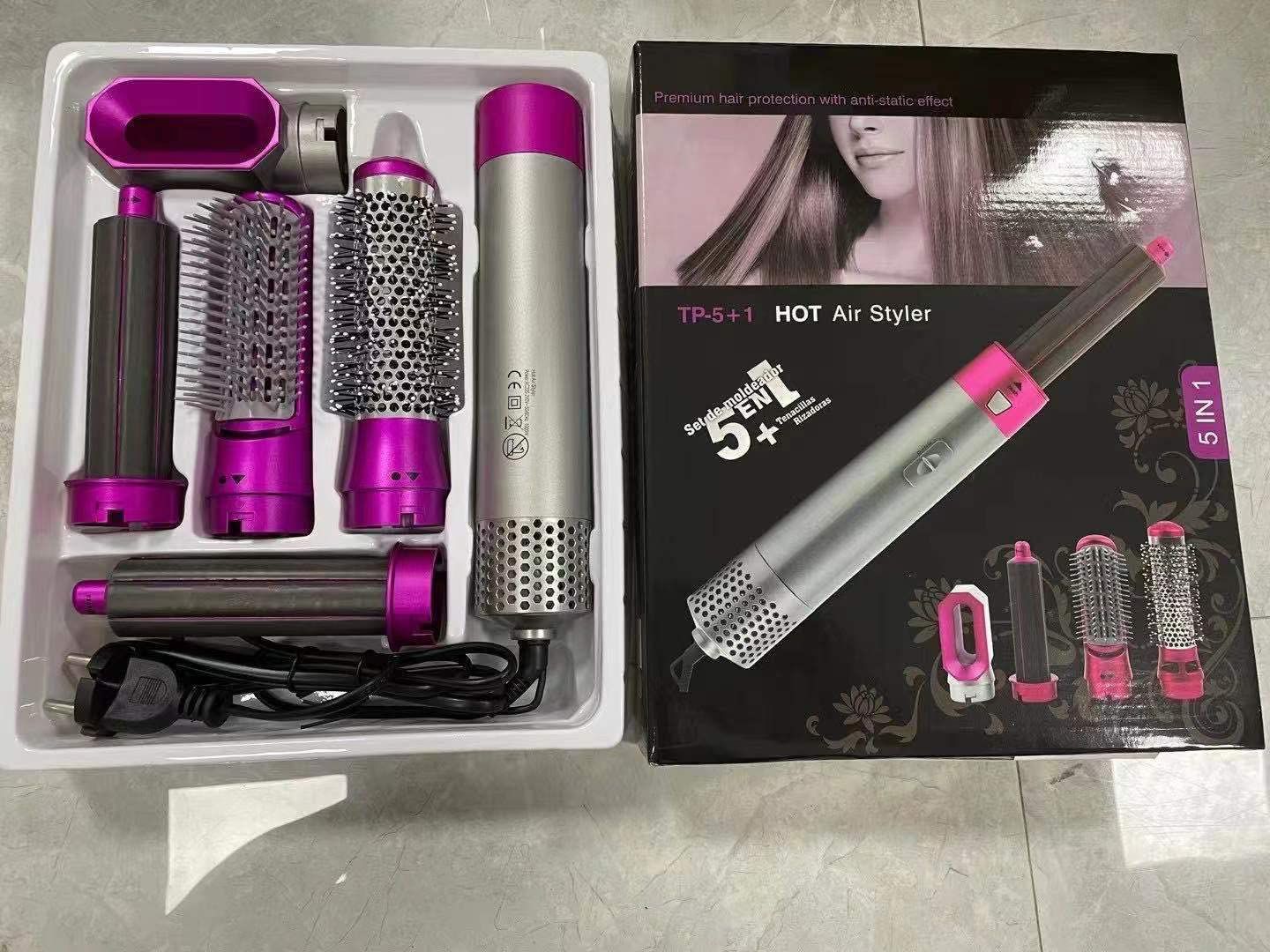 High Quality 5 In 1 Hair Styler Hot Air Brush Volumizer Straightener Curler Durable Portable Practical Choice For Salon Style At Home