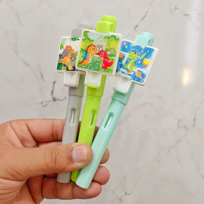 Mini Sliding Tile Puzzle Gel Pen for Kids (1 Pc – Random Color & Design)
