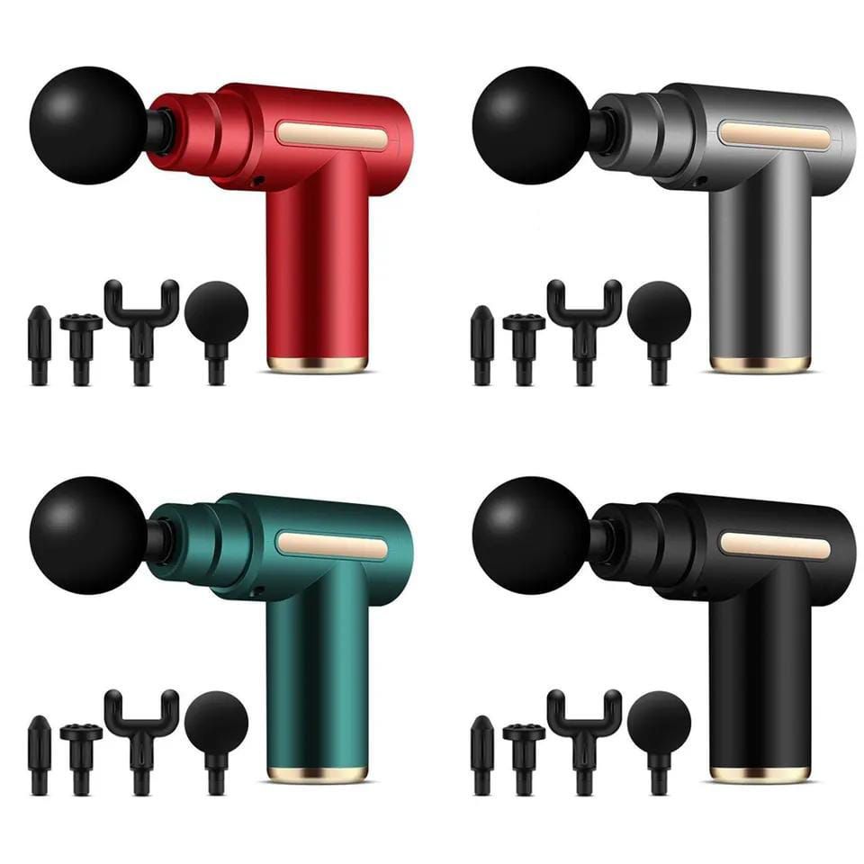 Professional Massager Gun With 4 Massage Heads Durable Portable Powerful Practical Choice For Muscle Relief Relaxation And Recovery | Random Color
