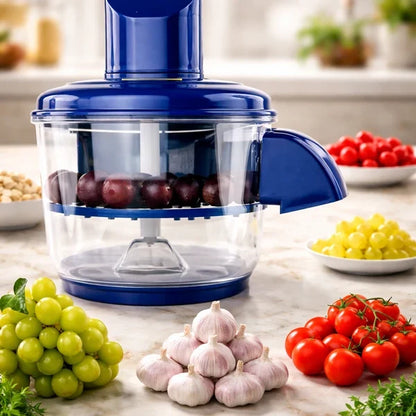 Multi-Functional Vegetable & Fruit Chopper – Manual Food Cutter with Transparent Bowl for Garlic, Fruits, Vegetables & More