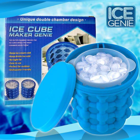 Ice Genie Silicone Ice Cube Maker Bucket with Airtight Lid