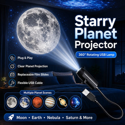 USB Flexible Moon & Earth Projection Light with 6 lenses