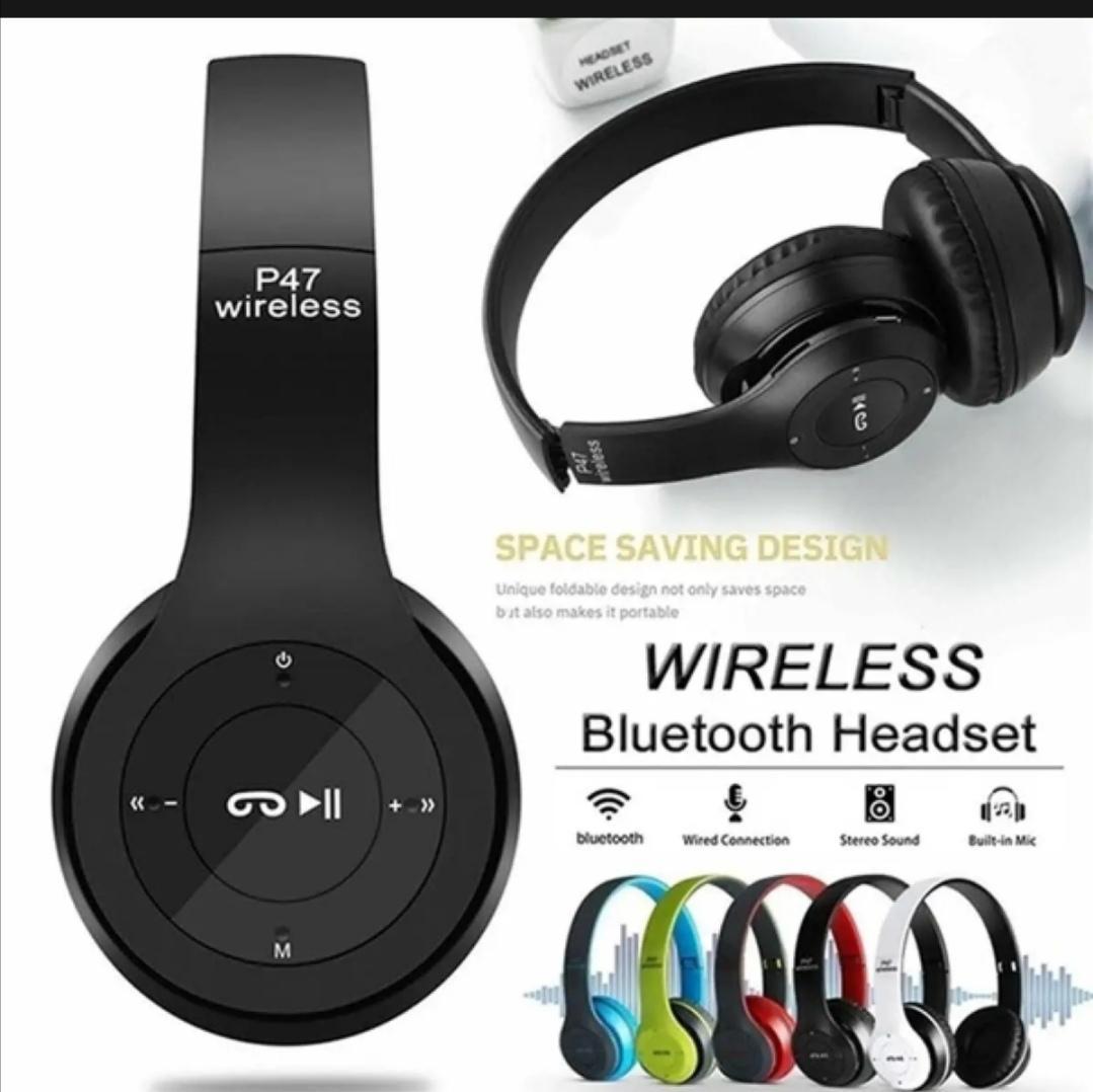 P47 Wireless Bluetooth On-Ear Headphones with Microphone (1 Piece – Random Color)